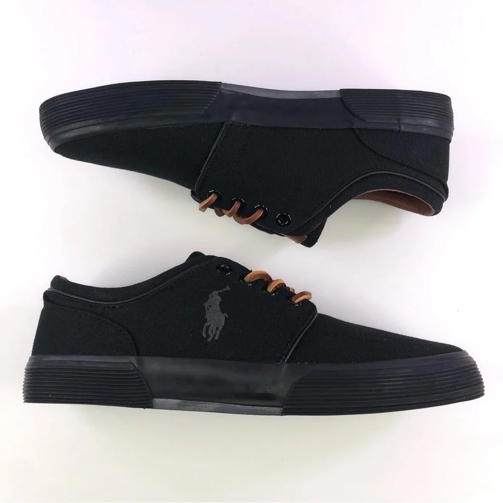 POLO Ralph Lauren Canvas Faxon Low-Top Sneakers Men's Shoes 8 D  Black